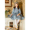 Anastasia Flannel Long Sleeve Smocked Dress, Blue - Dresses - 2