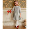 Anastasia Flannel Long Sleeve Smocked Dress, Grey - Dresses - 2