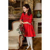 Margaret Christmas Long Sleeve Smocked Dress, Red - Dresses - 5