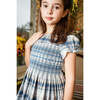 Lilibeth Tartan Flannel Smocked Dress, Blue - Dresses - 5
