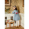 Anastasia Flannel Long Sleeve Smocked Dress, Blue - Dresses - 3