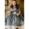 Anastasia Flannel Long Sleeve Smocked Dress, Blue - Dresses - 5