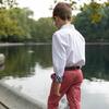 Brooks Gingham Trim Button Down Shirt, Oxford White & Navy - Shirts - 4