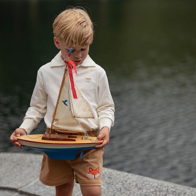 Liam Corduroy Charlie Fox Applique Shorts, Clubhouse Camel - Shorts - 2