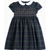 Charlotte Tartan Smocked Dress, Navy Tartan - Dresses - 1 - thumbnail