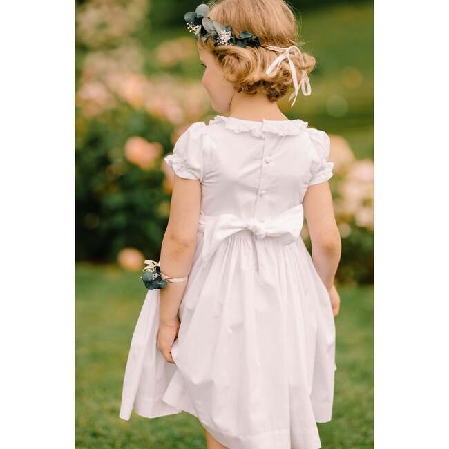 Antoinette Ceremony Smocked Dress, White - Dresses - 3