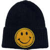 Smiley Beanie, Black - Hats - 1 - thumbnail