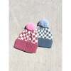 Checker Pom Beanie, Rose - Hats - 3
