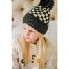 Checker Pom Beanie, Black - Hats - 3