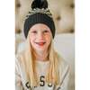 Checker Pom Beanie, Black - Hats - 4