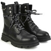 Logo-Print Laces Leather Combat Boots - Boots - 1 - thumbnail