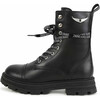 Logo-Print Laces Leather Combat Boots - Boots - 5
