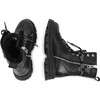 Logo-Print Laces Leather Combat Boots - Boots - 6