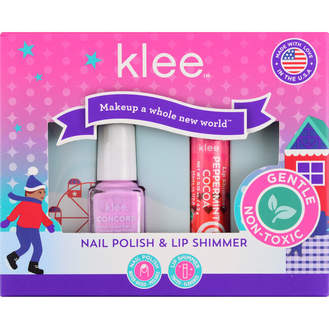 2023 Christmas Collection! Klee Naturals Angels' Halos water-based nail polish and Lip Shimmer Kit