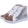 *Exclusive* Rockstar Sneaker, Silver Glitter & Leopard - Sneakers - 1 - thumbnail