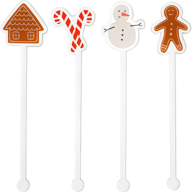 Merry and Bright Acrylic Drink Stirrers
