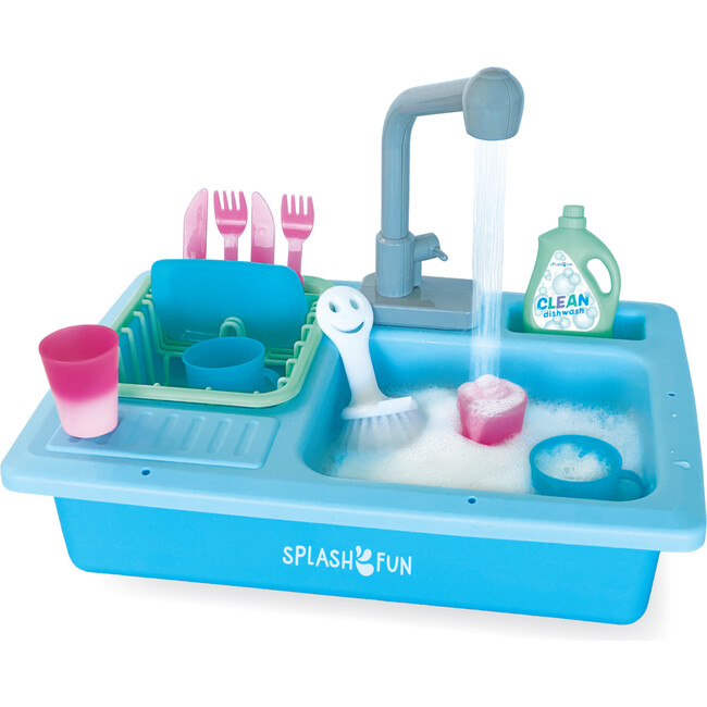 SPLASHFUN Wash-up Kitchen Sink Play Set, Color Changing Play Cups & Accessories