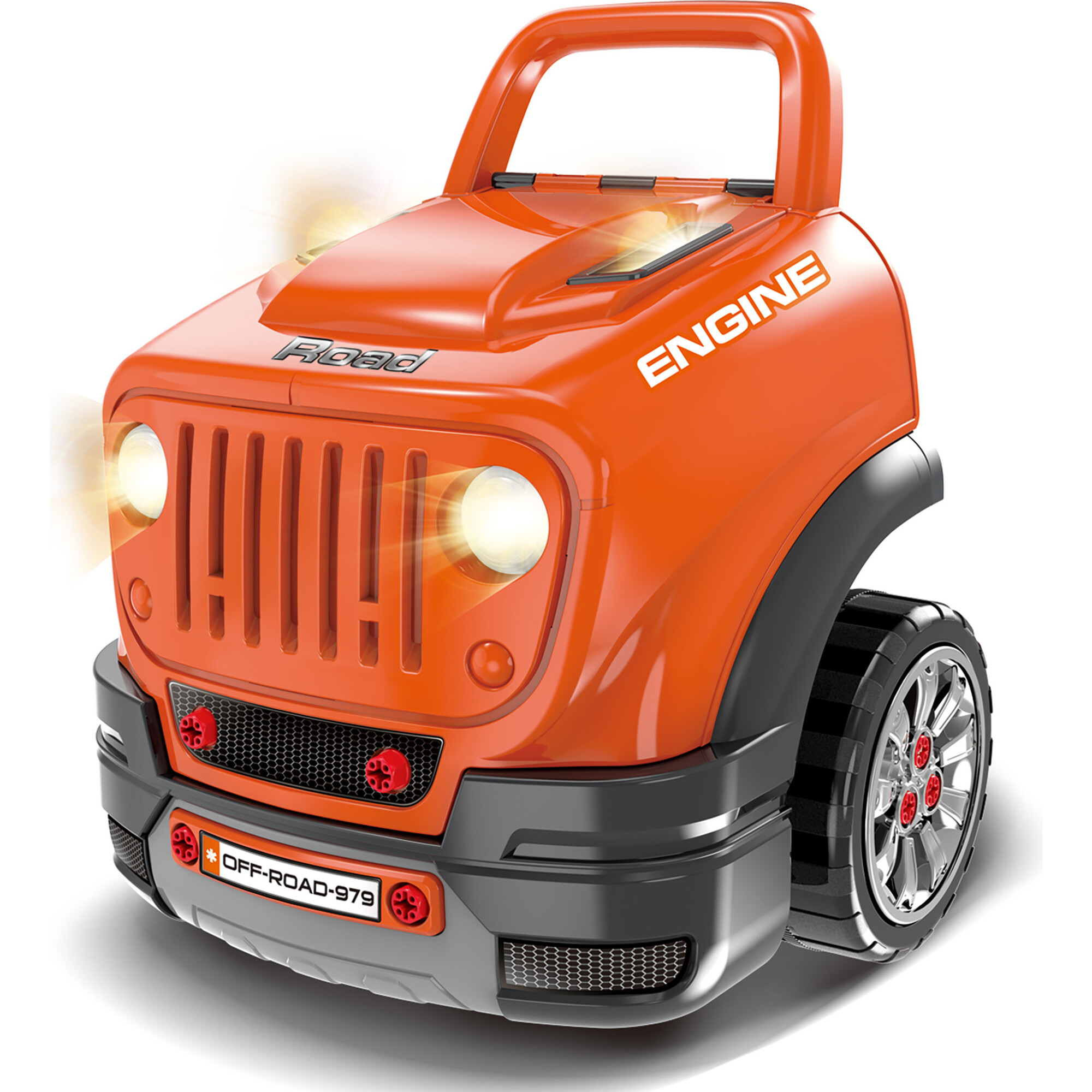 The Bubble Factory ATV Car Workshop in Orange- Take Apart & Rebuild Motor, Realistic Effects - Role Play Toys - 1