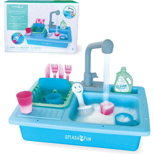 SPLASHFUN Wash-up Kitchen Sink Play Set, Color Changing Play Cups & Accessories - Play Kitchens - 2