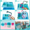 SPLASHFUN Wash-up Kitchen Sink Play Set, Color Changing Play Cups & Accessories - Play Kitchens - 3