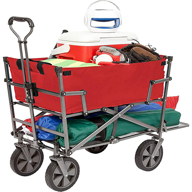 Double Decker Collapsible Wagon - Red - Outdoor Games - 2