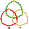 Holiday Hearts Bracelet Set of 3, Red, Green, Gold - Bracelets - 1 - thumbnail