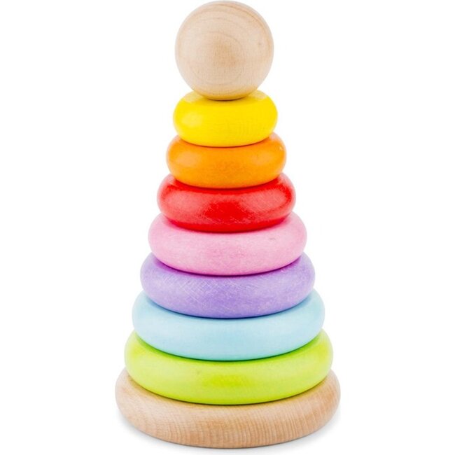 New Classic Toys Rainbow Stacking Toy, Educational Wooden Toys for 2y+