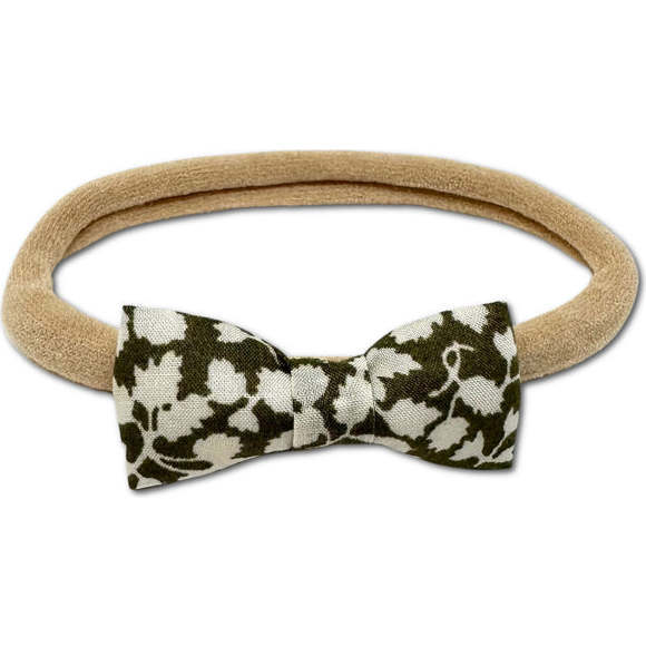 Liberty of London Itty Bitty Bow Baby Headband, Olive Floral