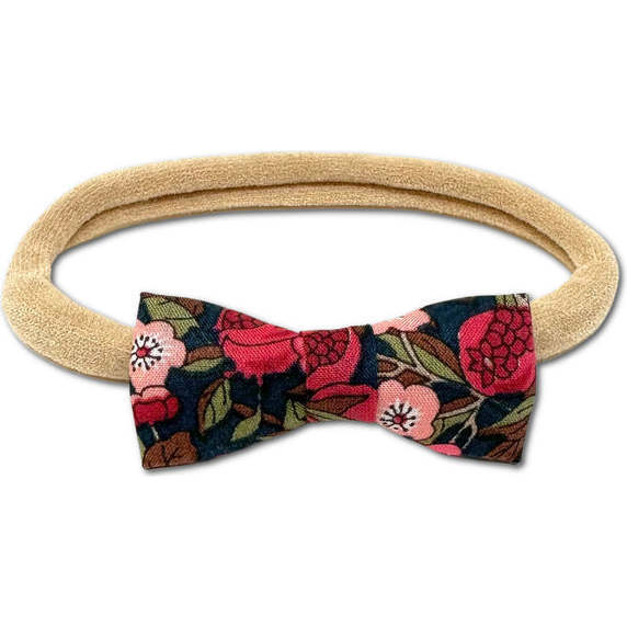 Liberty of London Itty Bitty Bow Baby Headband, Navy & Pink Floral