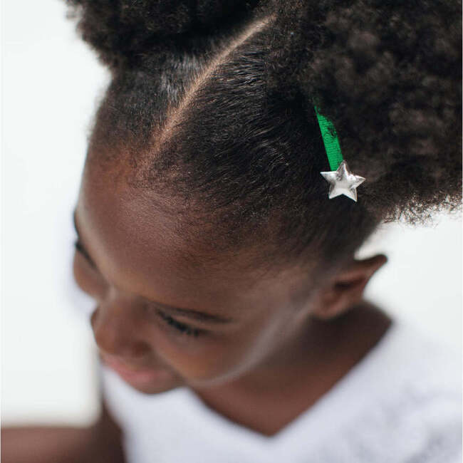 Star Clips, Bright Green - Hair Accessories - 2