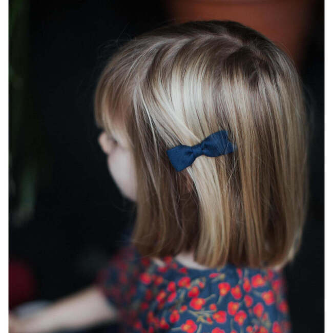 Petal Bow, Navy - Bows - 2