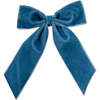 Big Velvet Bow, French Blue - Bows - 1 - thumbnail