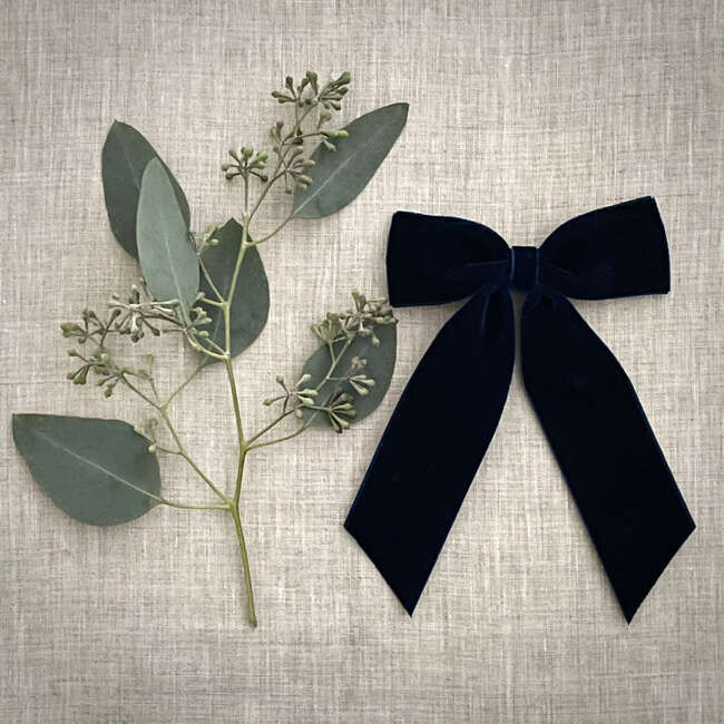 Big Velvet Bow, Navy - Bows - 3