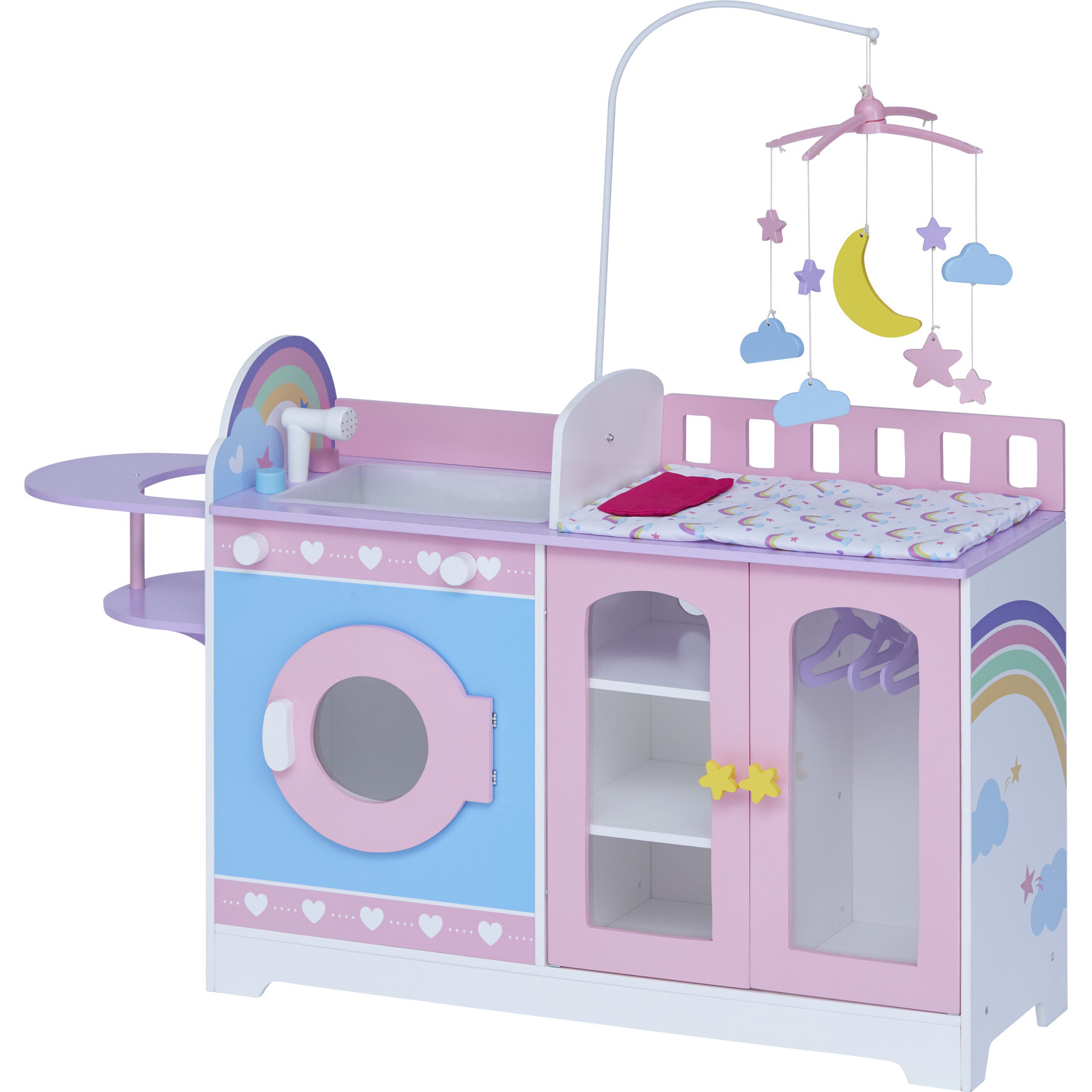 Olivia's Little World Wooden Baby Doll 6-in-1 Changing Station - Doll Accessories - 1