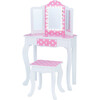Teamson Kids Wooden Polka Dot 2-pc. Play LED Vanity, Pink/White - Kids Seating - 1 - thumbnail