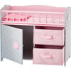 Olivia's Little World Wooden Baby Doll Crib & Cabinet, Pink/Gray - Doll Accessories - 3