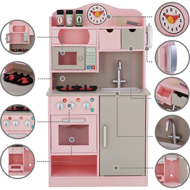 Teamson Kids Little Chef Florence Classic Wooden Play Kitchen - Play Kitchens - 4