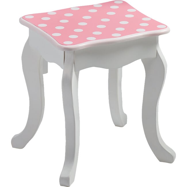 Teamson Kids Wooden Polka Dot 2-pc. Play Vanity, White - Kids Seating - 5