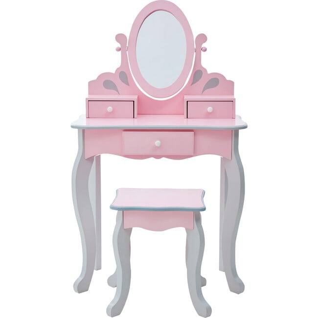 Teamson Kids Wooden Princess Rapunzel 2-pc. Vanity Set, Gray/Pink - Kids Seating - 7