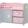 Olivia's Little World Wooden Baby Doll Crib & Cabinet, Pink/Gray - Doll Accessories - 6