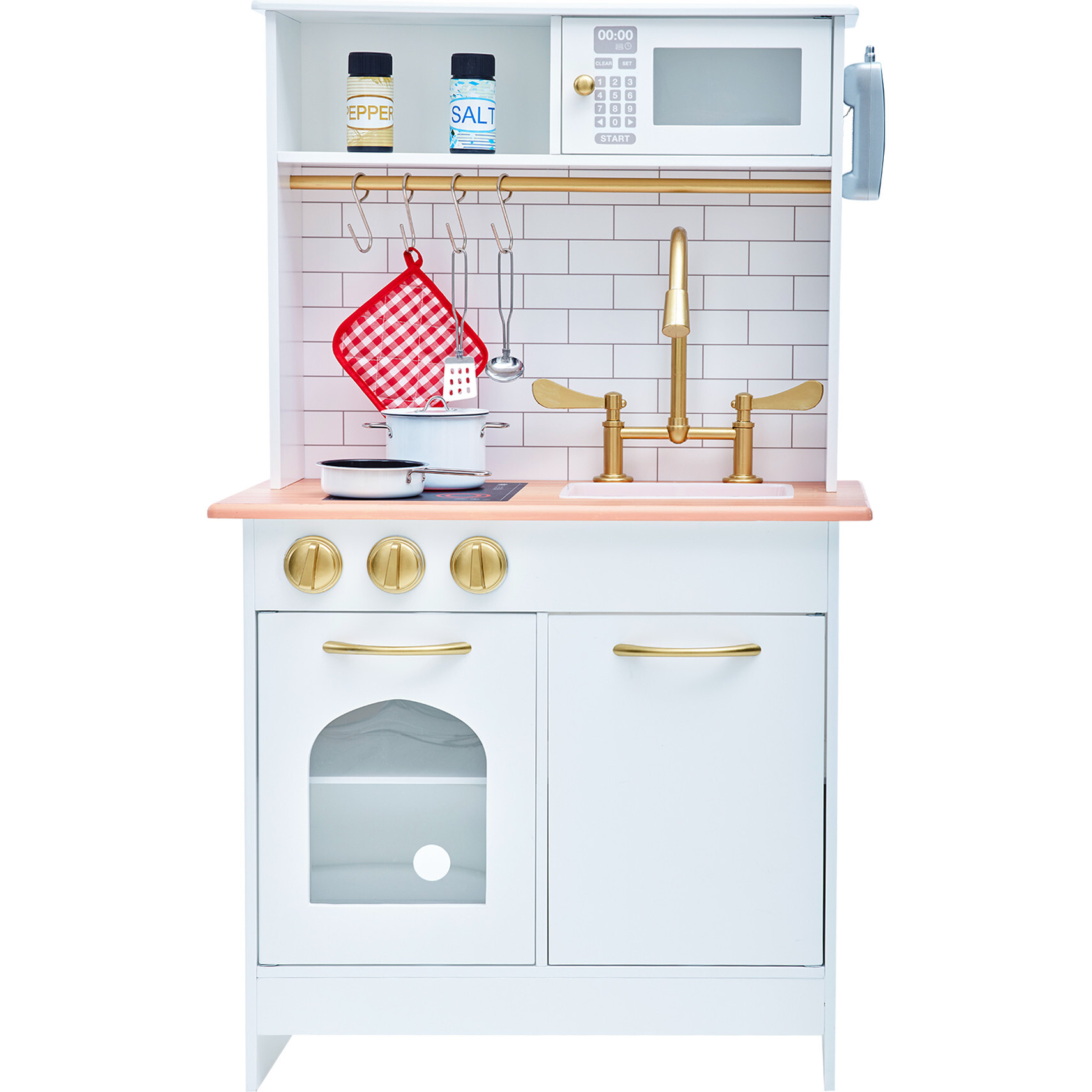 Teamson Kids - Little Chef Frankfurt Wooden Toaster Play Kitchen Accessories, Green