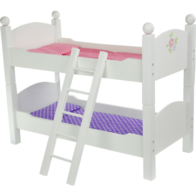 Olivia's Little World 18" Doll Wooden Convertible Bunk Bed, White