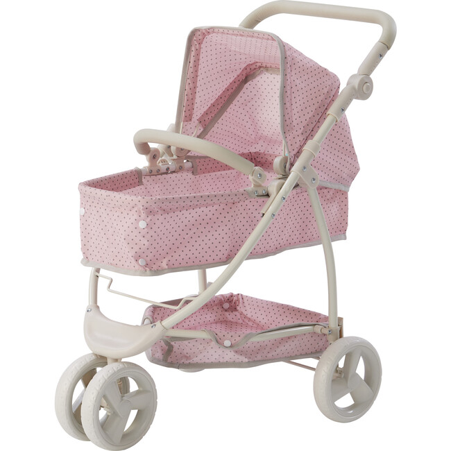 Olivia's Little World Doll 2-in-1 Convertible Stroller, Pink/Gray