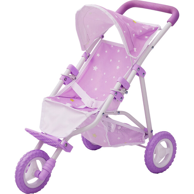 Olivia's Little World Doll Jogging-Style Stroller, Purple/Stars