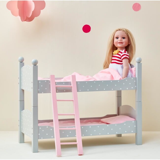 Olivia's Little World 18" Doll Wooden Convertible Bunk Bed, Gray - Doll Accessories - 3