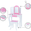 Teamson Kids Wooden Polka Dot 2-pc. Play LED Vanity, Pink/White - Kids Seating - 4 - thumbnail