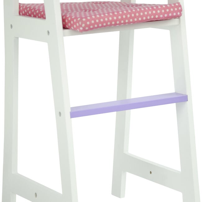 Olivia's Little World Wooden Baby Doll High Chair, White - Doll Accessories - 4