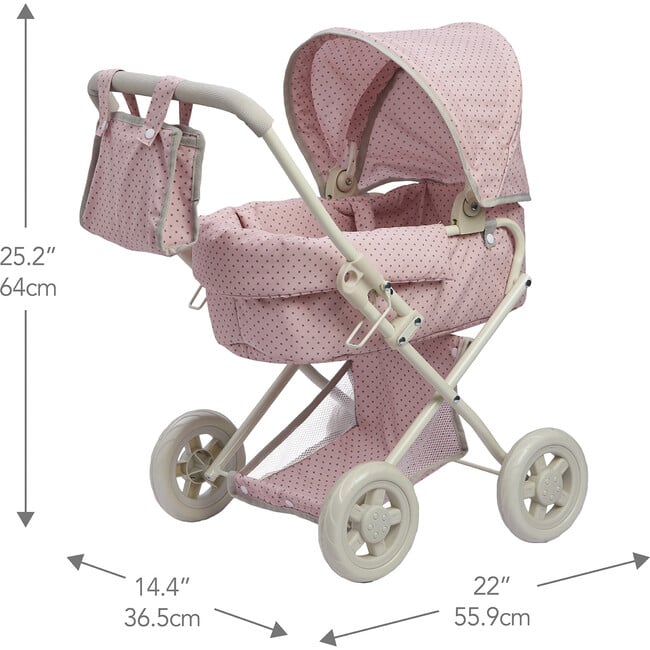 Olivia's Little World Buggy-Style Doll Stroller, Pink/Gray - Doll Accessories - 3