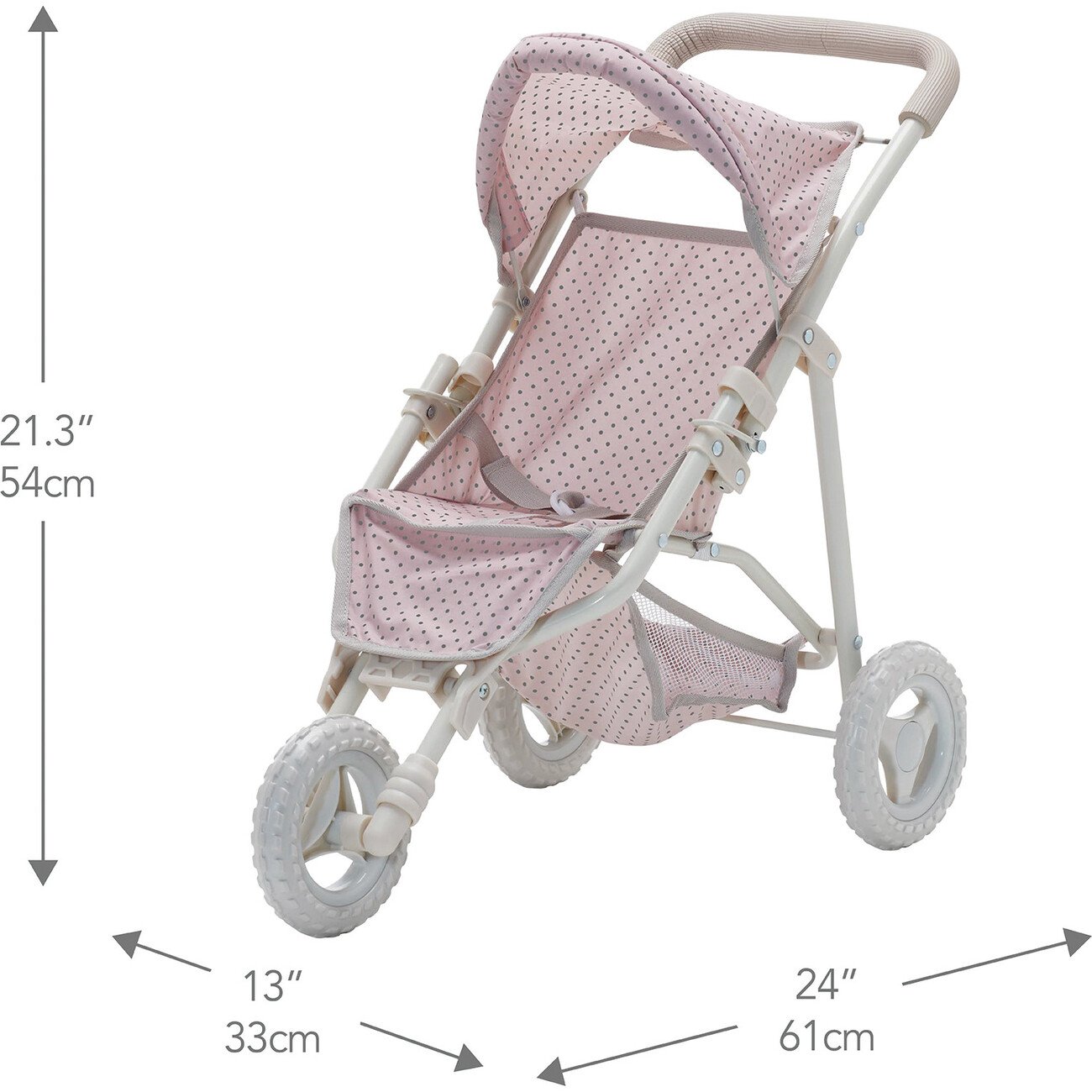 Olivia s Little World Doll Jogging Style Stroller Pink Cream Gray Olivia s Little World by Teamson Kids Dolls Doll Accessories Maisonette