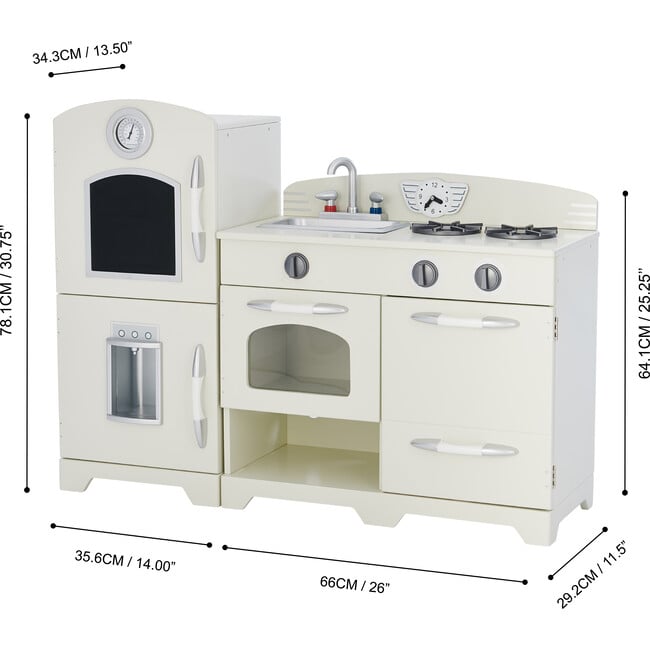 Teamson Kids Little Chef Fairfield Wooden Play Kitchen, White - Play Kitchens - 3